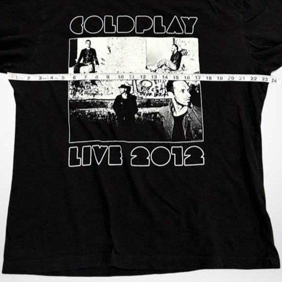 Coldplay Live 2012 Tour T-Shirt Double Sided Concert Merch Black Men's XL - Picture 6 of 6